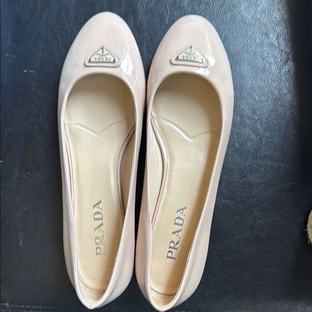 Prada Cream Leather Loafers with Crown Emblem